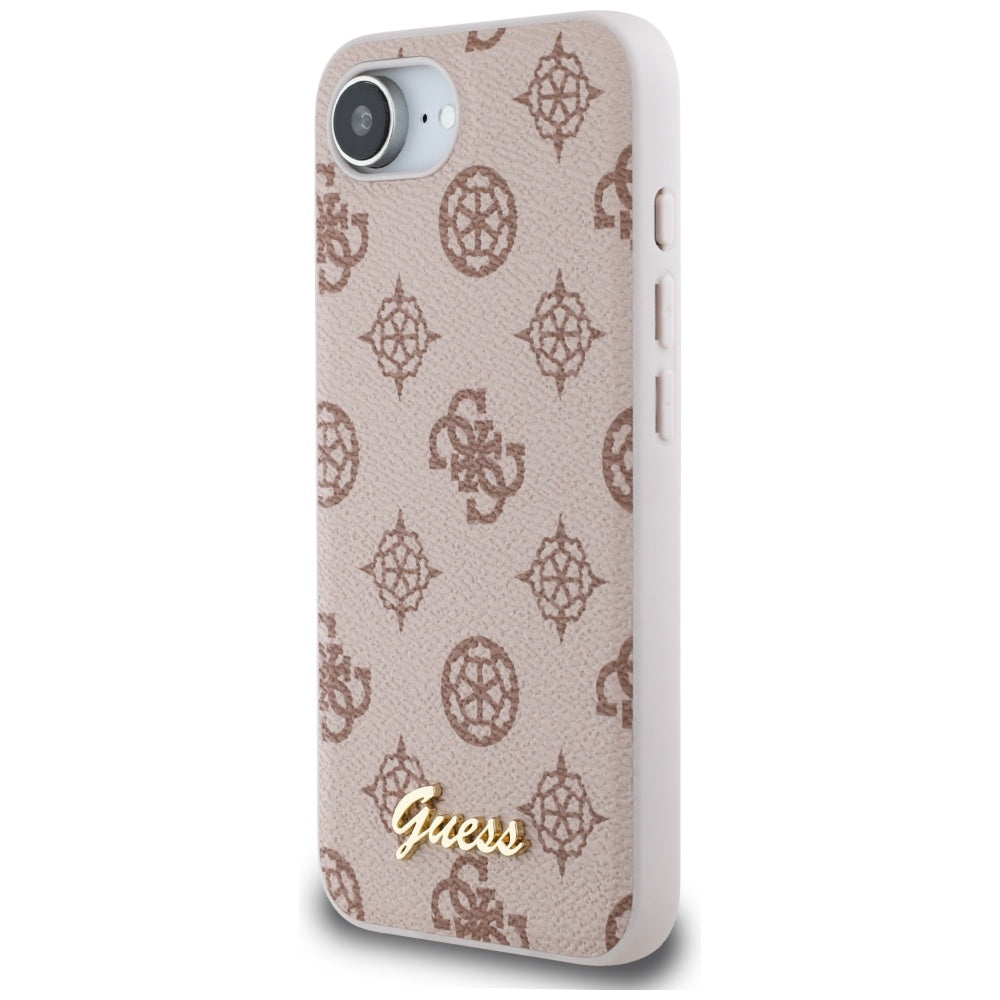 Funda MagSafe para Apple iPhone 17e / 16e, Guess, Peony Script, Marrón