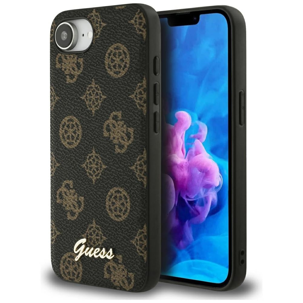 Funda MagSafe para Apple iPhone 17e / 16e, Guess, Peony Script, Negra