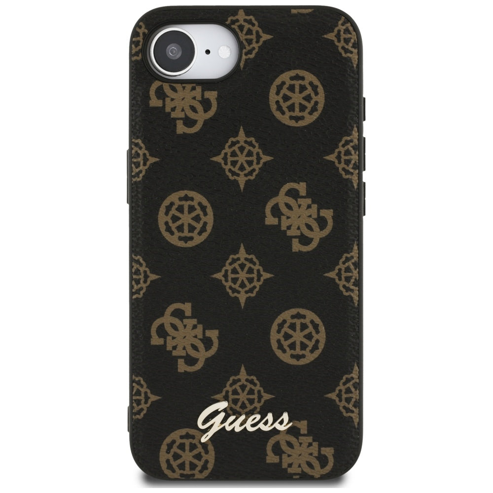 Funda MagSafe para Apple iPhone 17e / 16e, Guess, Peony Script, Negra