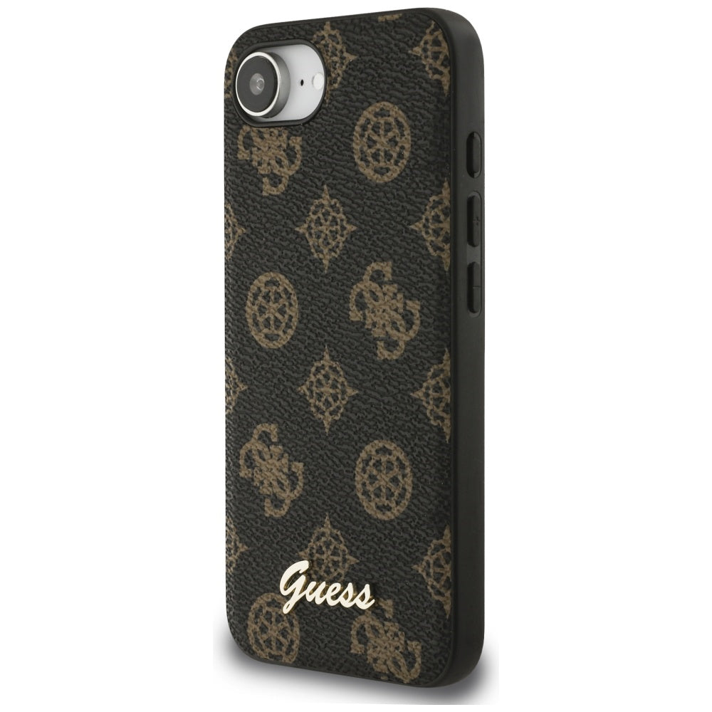 Funda MagSafe para Apple iPhone 17e / 16e, Guess, Peony Script, Negra