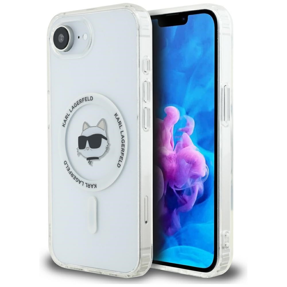 Funda MagSafe para Apple iPhone 17e / 16e, Karl Lagerfeld, IML Choupette's Head, Blanca