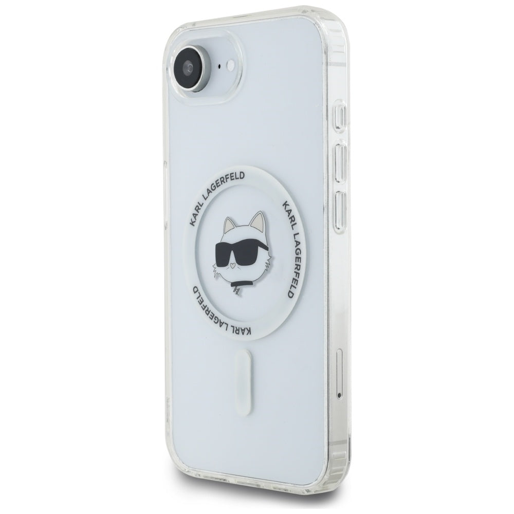 Funda MagSafe para Apple iPhone 17e / 16e, Karl Lagerfeld, IML Choupette's Head, Blanca