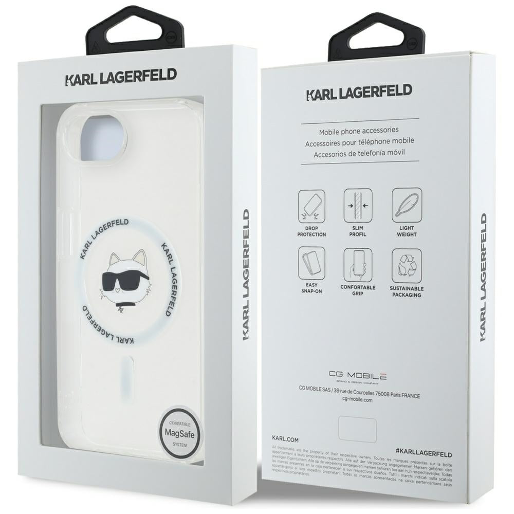 Funda MagSafe para Apple iPhone 17e / 16e, Karl Lagerfeld, IML Choupette's Head, Blanca