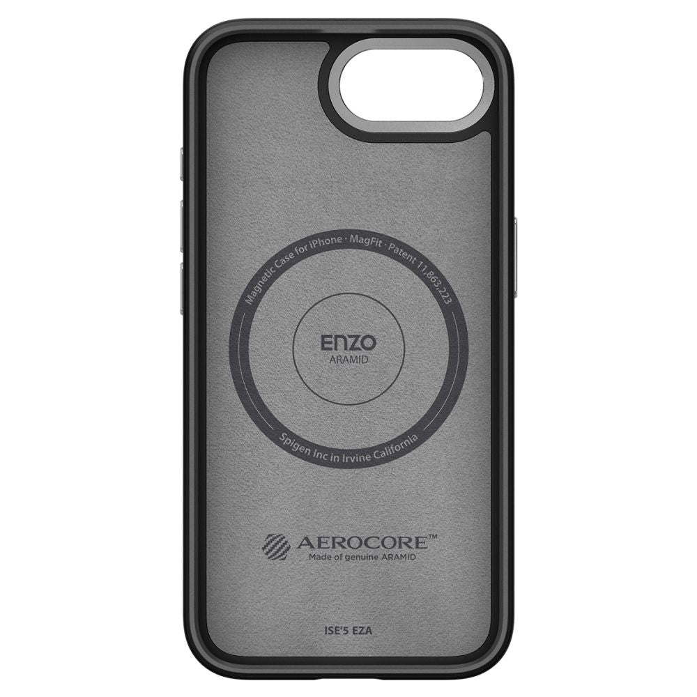 Funda MagSafe para Apple iPhone 17e / 16e, Spigen, Enzo Aramid, Negra Mate