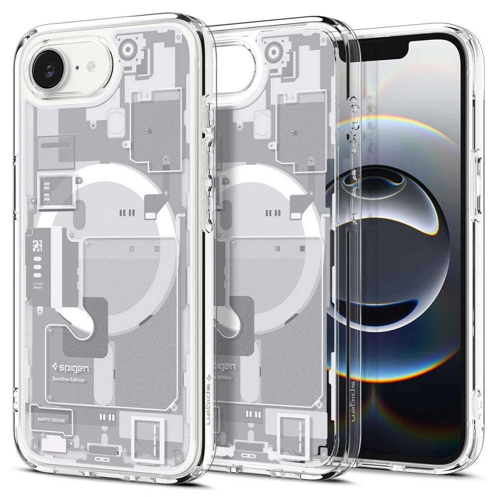 Funda MagSafe para Apple iPhone 17e / 16e, Spigen, Ultra Hybrid Zero One, Blanca