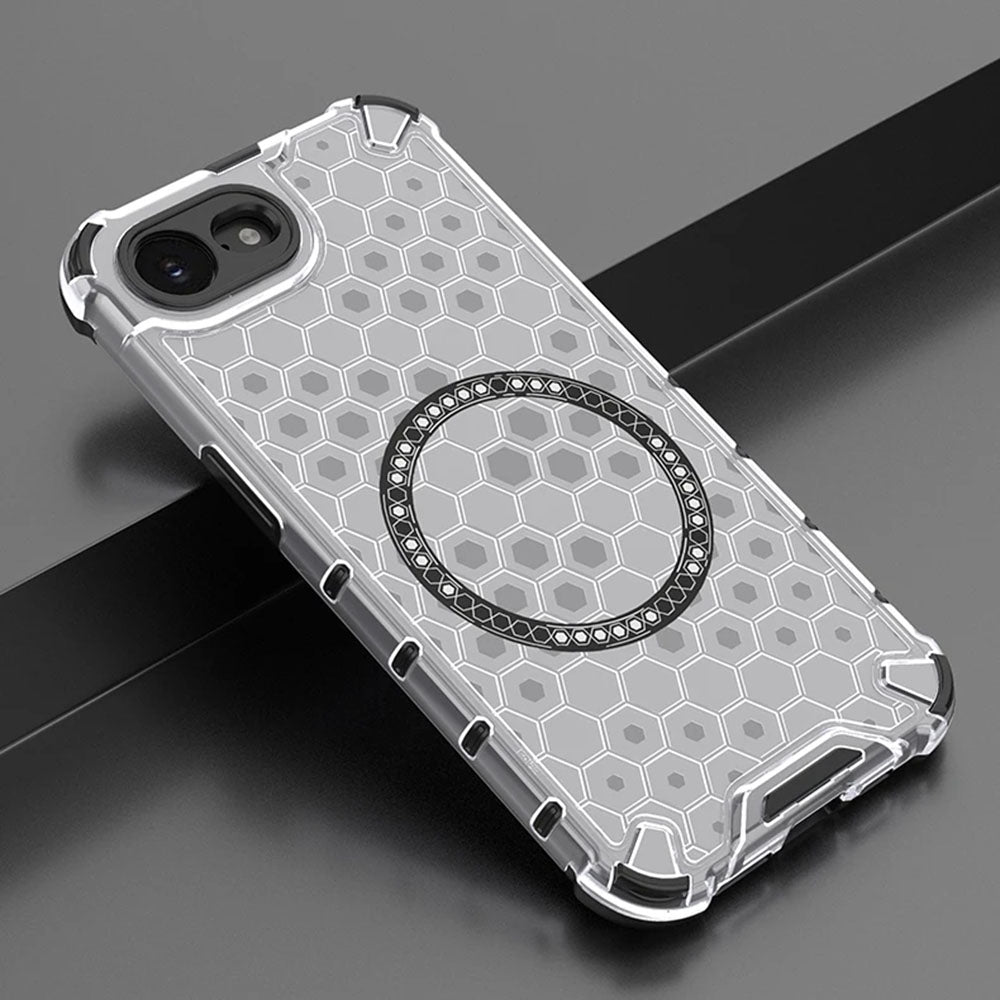 Funda MagSafe para Apple iPhone 17e / 16e, Techsuit, HoneyComb Shield, Blanca
