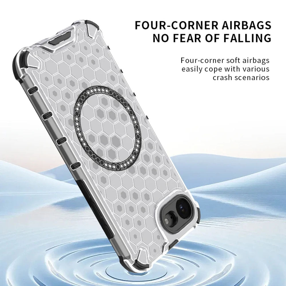 Funda MagSafe para Apple iPhone 17e / 16e, Techsuit, HoneyComb Shield, Blanca