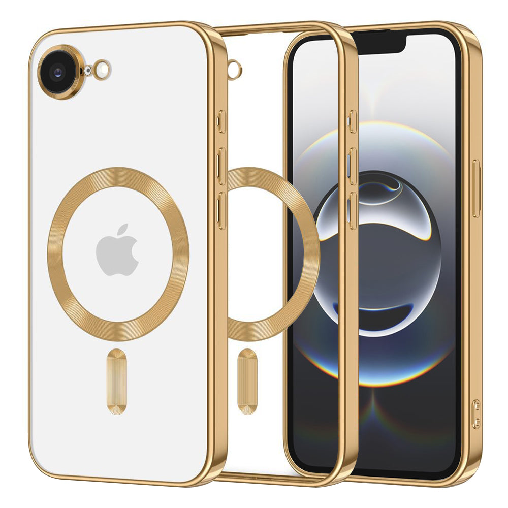 Funda MagSafe para Apple iPhone 17e / 16e, Techsuit, Luxury Crystal, Dorada