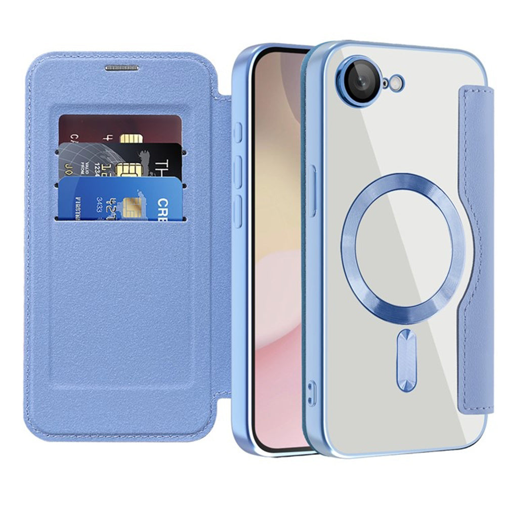 Funda MagSafe para Apple iPhone 17e / 16e, Techsuit, SmartMag Book, Azul