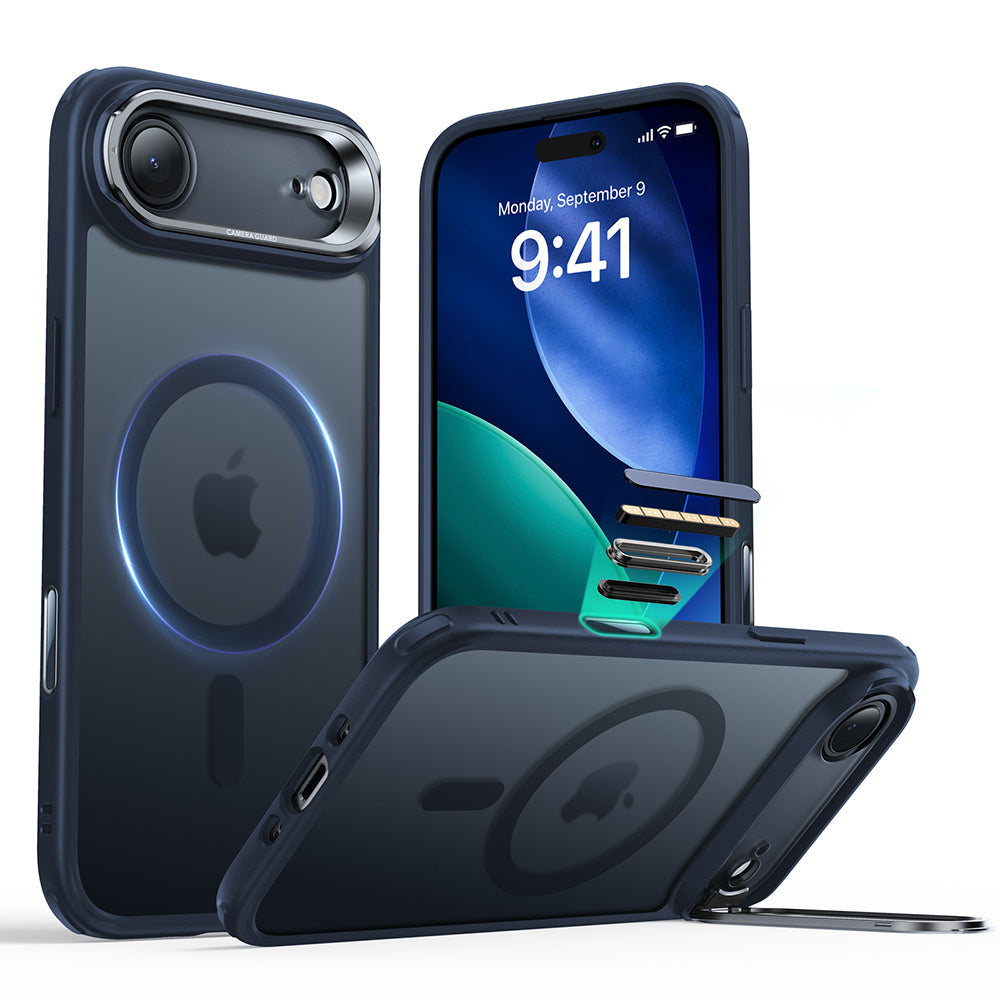 Funda MagSafe para Apple iPhone 17 Air, ESR, Classic Hybrid Kickstand, Azul Satinado