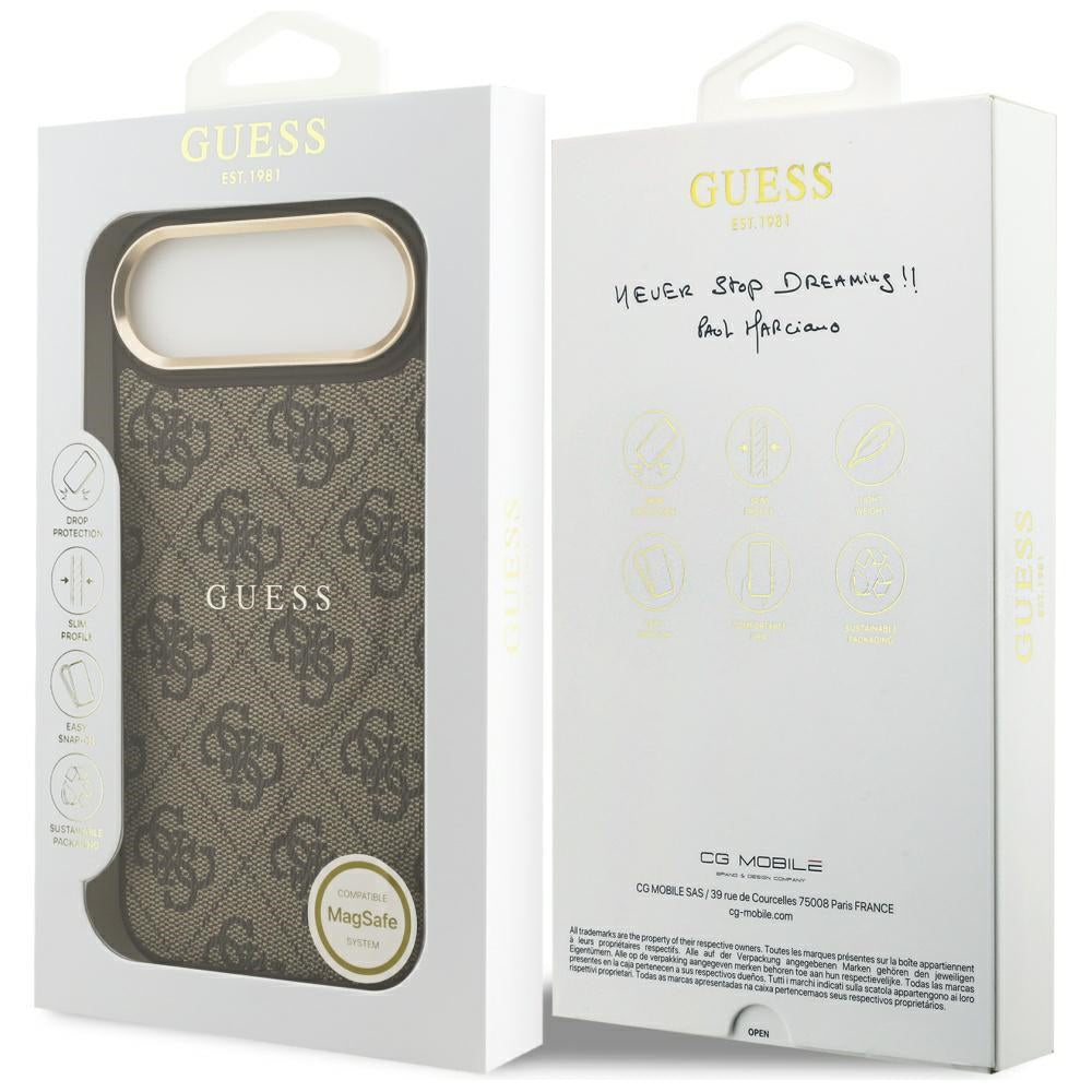 Funda MagSafe para Apple iPhone 17 Air, Guess, 4G Classic, Marrón