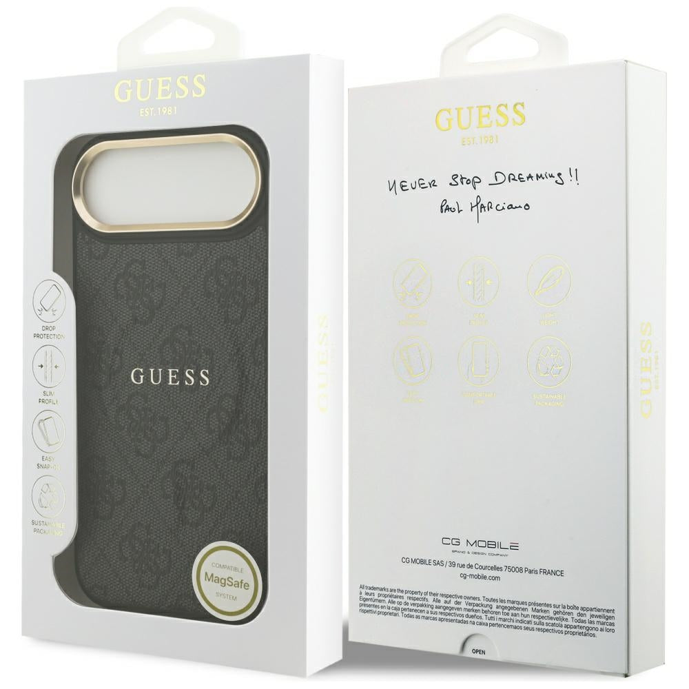 Funda MagSafe para Apple iPhone 17 Air, Guess, 4G Classic, Negra