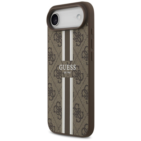 Funda MagSafe para Apple iPhone 17 Air, Guess, 4G Printed Stripes, Marrón