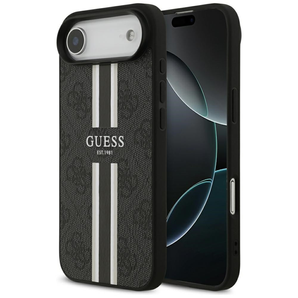 Funda MagSafe para Apple iPhone 17 Air, Guess, 4G Printed Stripes, Negra
