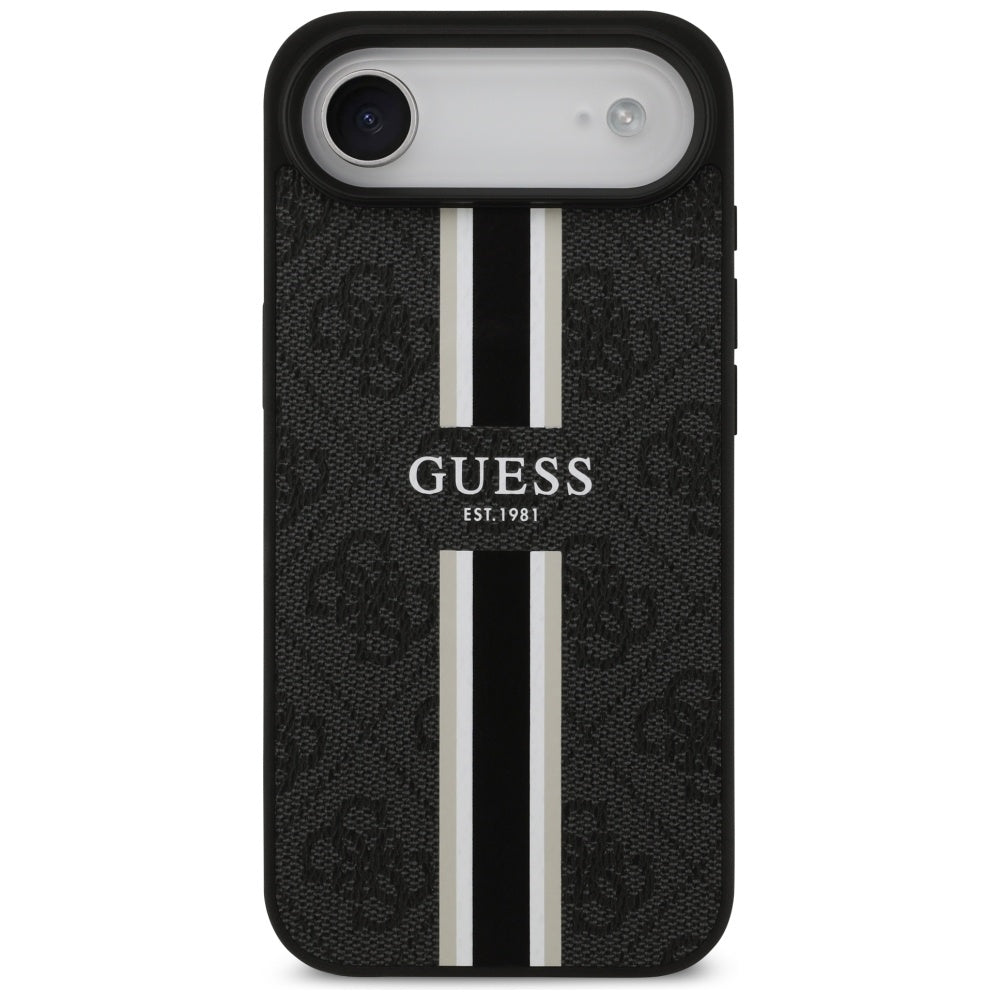 Funda MagSafe para Apple iPhone 17 Air, Guess, 4G Printed Stripes, Negra