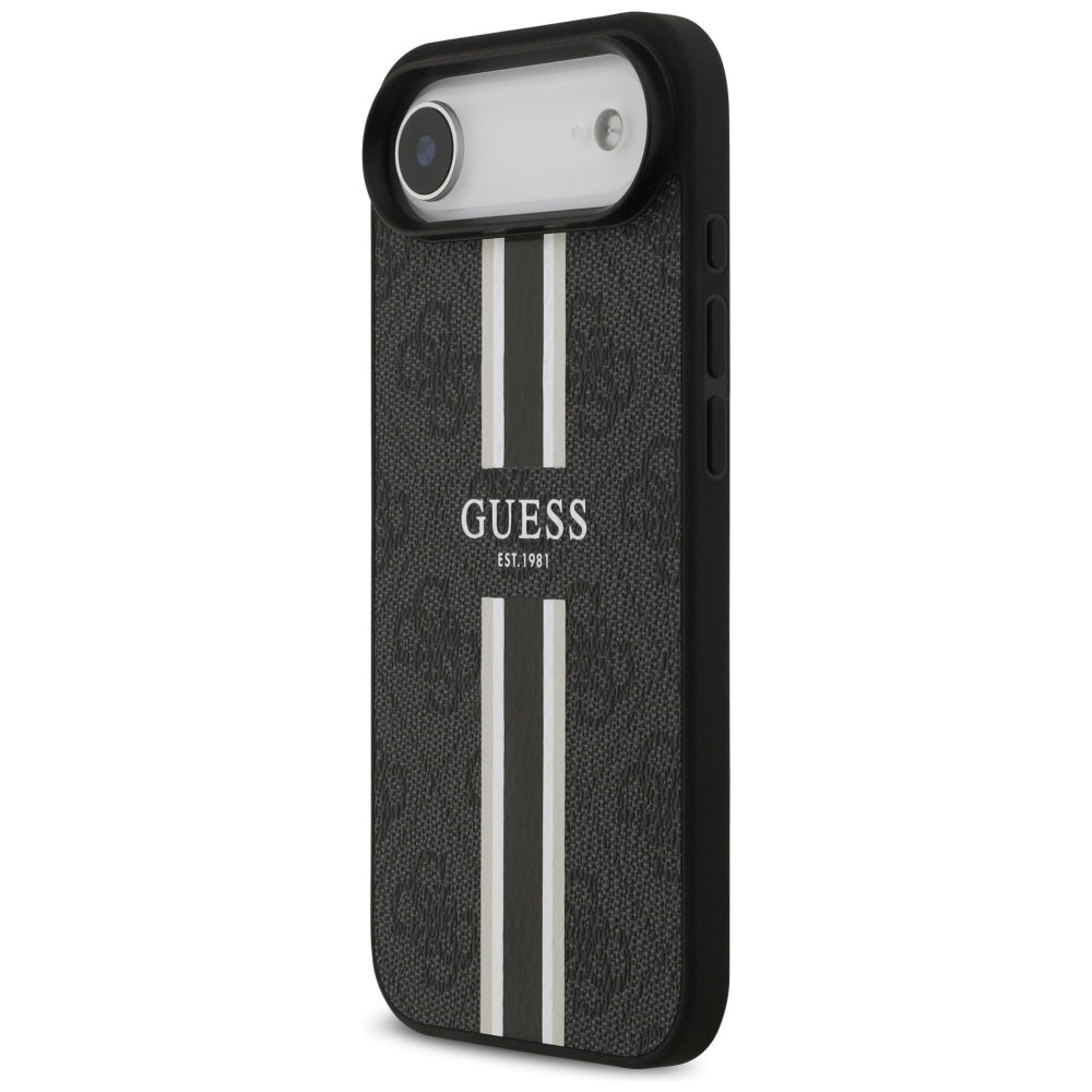 Funda MagSafe para Apple iPhone 17 Air, Guess, 4G Printed Stripes, Negra
