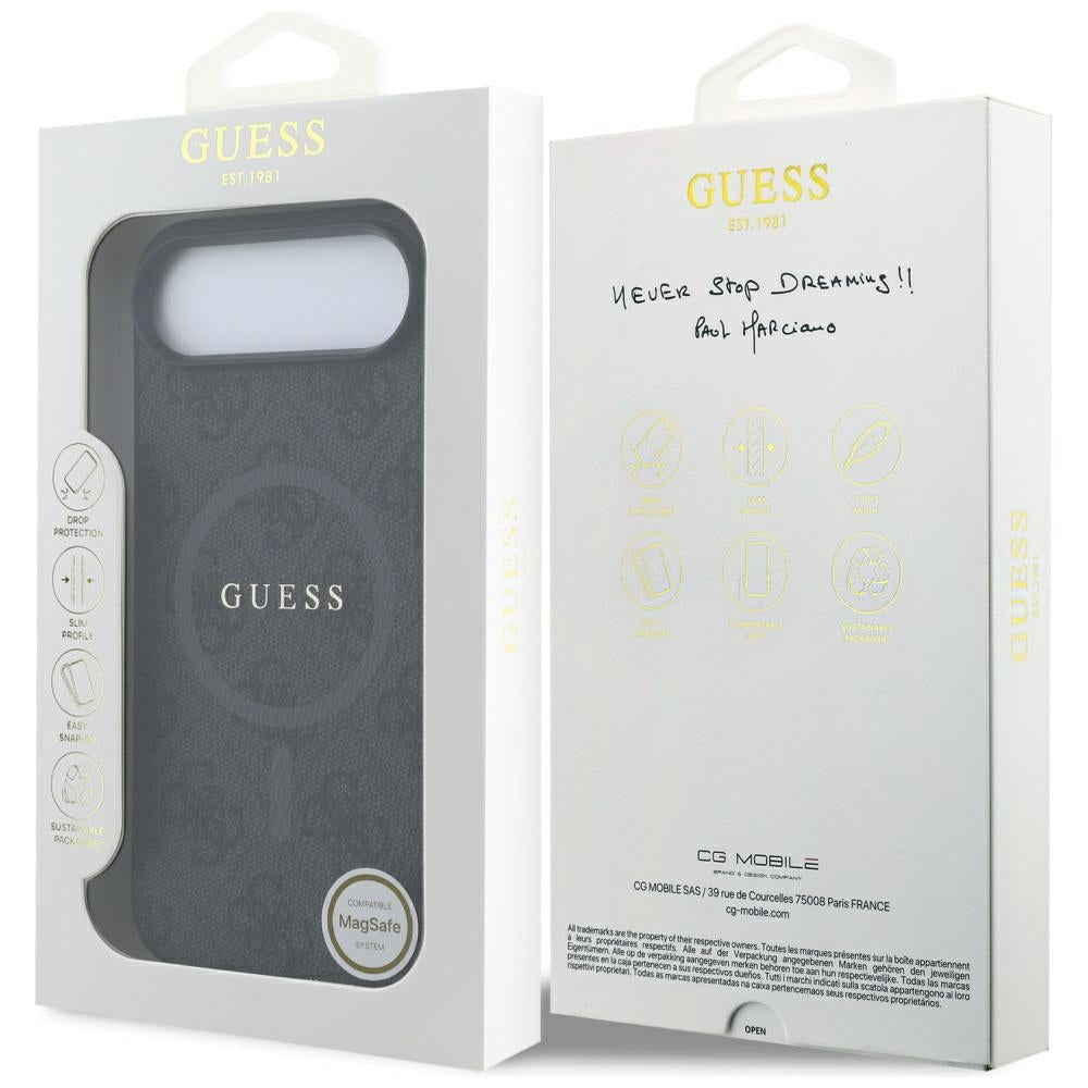 Funda MagSafe para Apple iPhone 17 Air, Guess, 4G Ring Classic Logo, Negra
