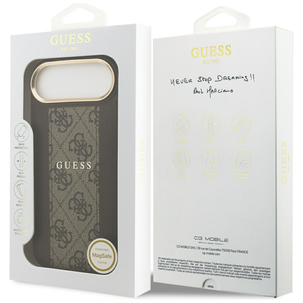 Funda MagSafe para Apple iPhone 17 Air, Guess, 4G Stripe, Marrón.