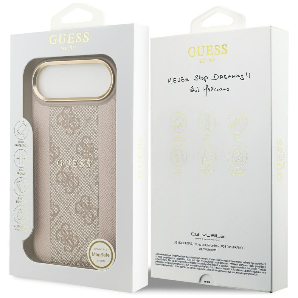 Funda MagSafe para Apple iPhone 17 Air, Guess, 4G Stripe, Rosa