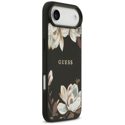 Funda MagSafe para Apple iPhone 17 Air, Guess, Grained Flowers, Negra
