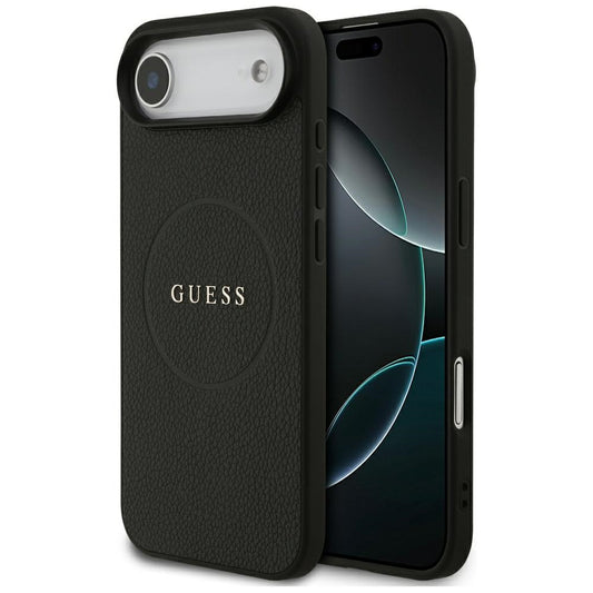 Funda MagSafe para Apple iPhone 17 Air, Guess, Grained Gold Ring, Negra