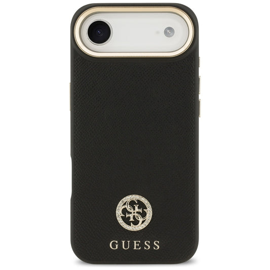 Funda MagSafe para Apple iPhone 17 Air, Guess, Grained Strass Logo, Negra