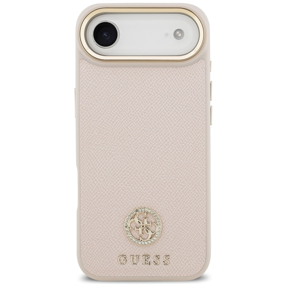 Funda MagSafe para Apple iPhone 17 Air, Guess, Grained Strass Logo, Rosa