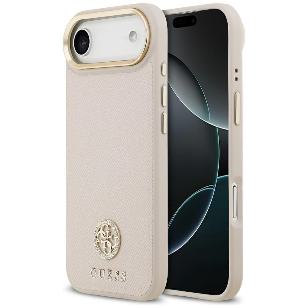 Funda MagSafe para Apple iPhone 17 Air, Guess, Grained Strass Logo, Rosa