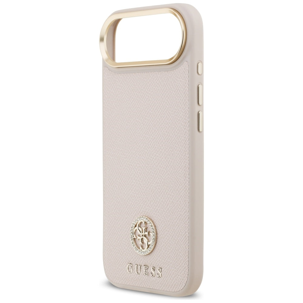 Funda MagSafe para Apple iPhone 17 Air, Guess, Grained Strass Logo, Rosa