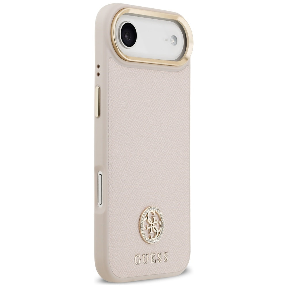 Funda MagSafe para Apple iPhone 17 Air, Guess, Grained Strass Logo, Rosa