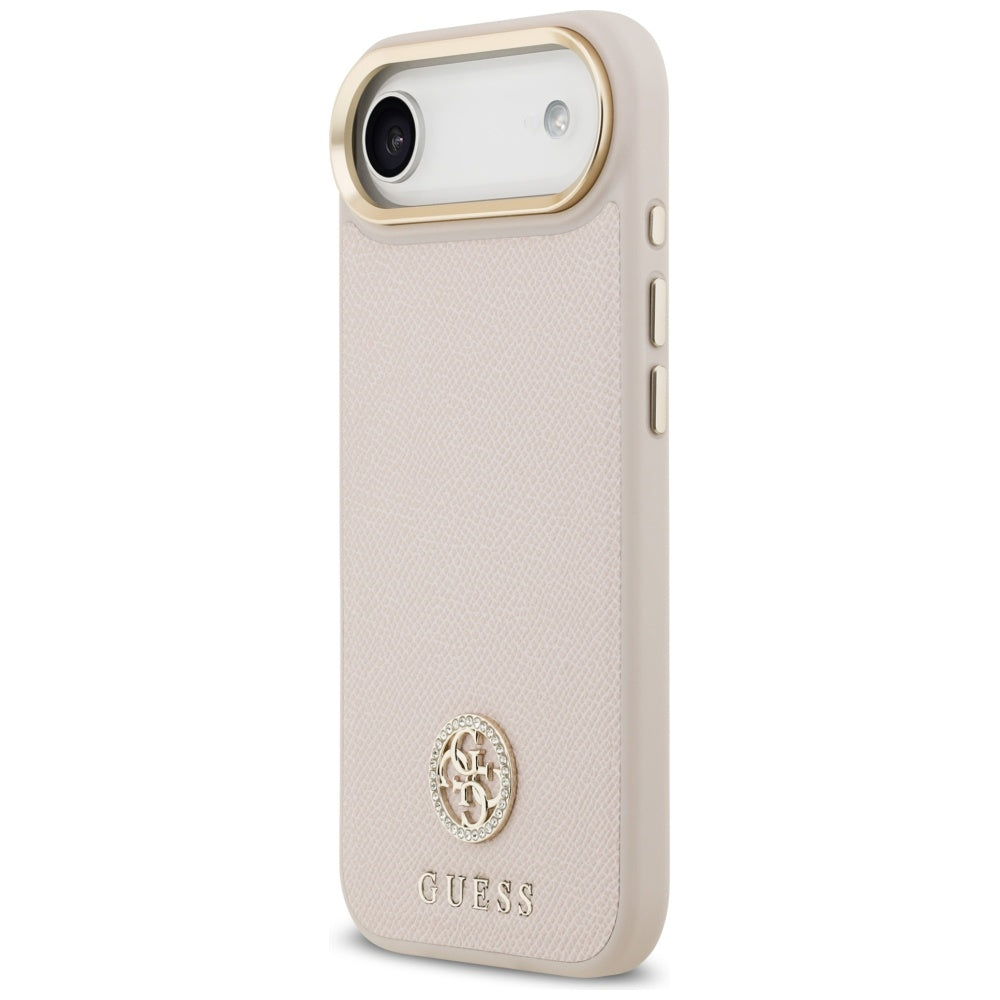 Funda MagSafe para Apple iPhone 17 Air, Guess, Grained Strass Logo, Rosa