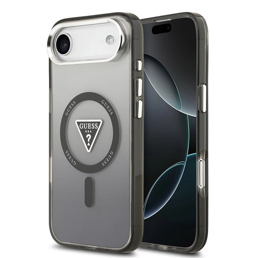 Funda MagSafe para Apple iPhone 17 Air, Guess, IML Gradient Triangle Logo, Negra