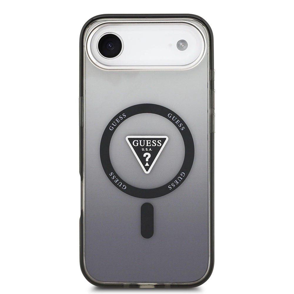 Funda MagSafe para Apple iPhone 17 Air, Guess, IML Gradient Triangle Logo, Negra