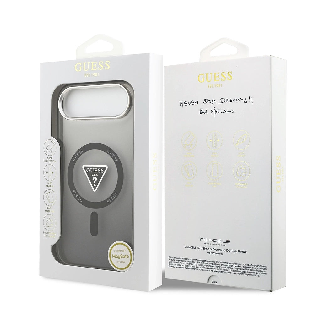 Funda MagSafe para Apple iPhone 17 Air, Guess, IML Gradient Triangle Logo, Negra