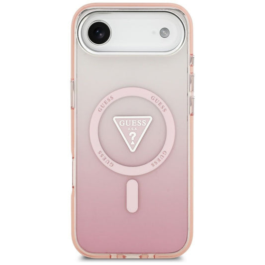Funda MagSafe para Apple iPhone 17 Air, Guess, IML Gradient Triangle Logo, Rosa