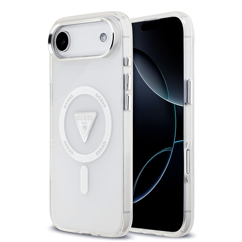 Funda MagSafe para Apple iPhone 17 Air, Guess, IML Gradient Triangle Logo, Transparente