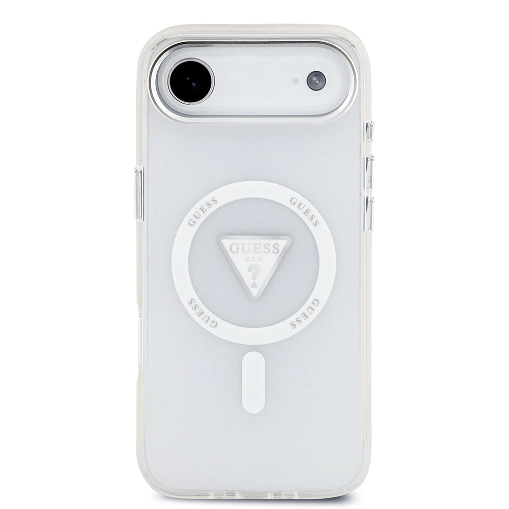 Funda MagSafe para Apple iPhone 17 Air, Guess, IML Gradient Triangle Logo, Transparente