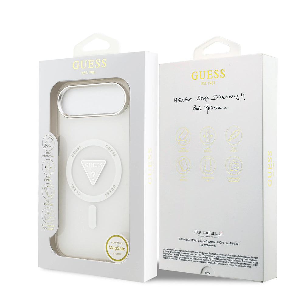 Funda MagSafe para Apple iPhone 17 Air, Guess, IML Gradient Triangle Logo, Transparente
