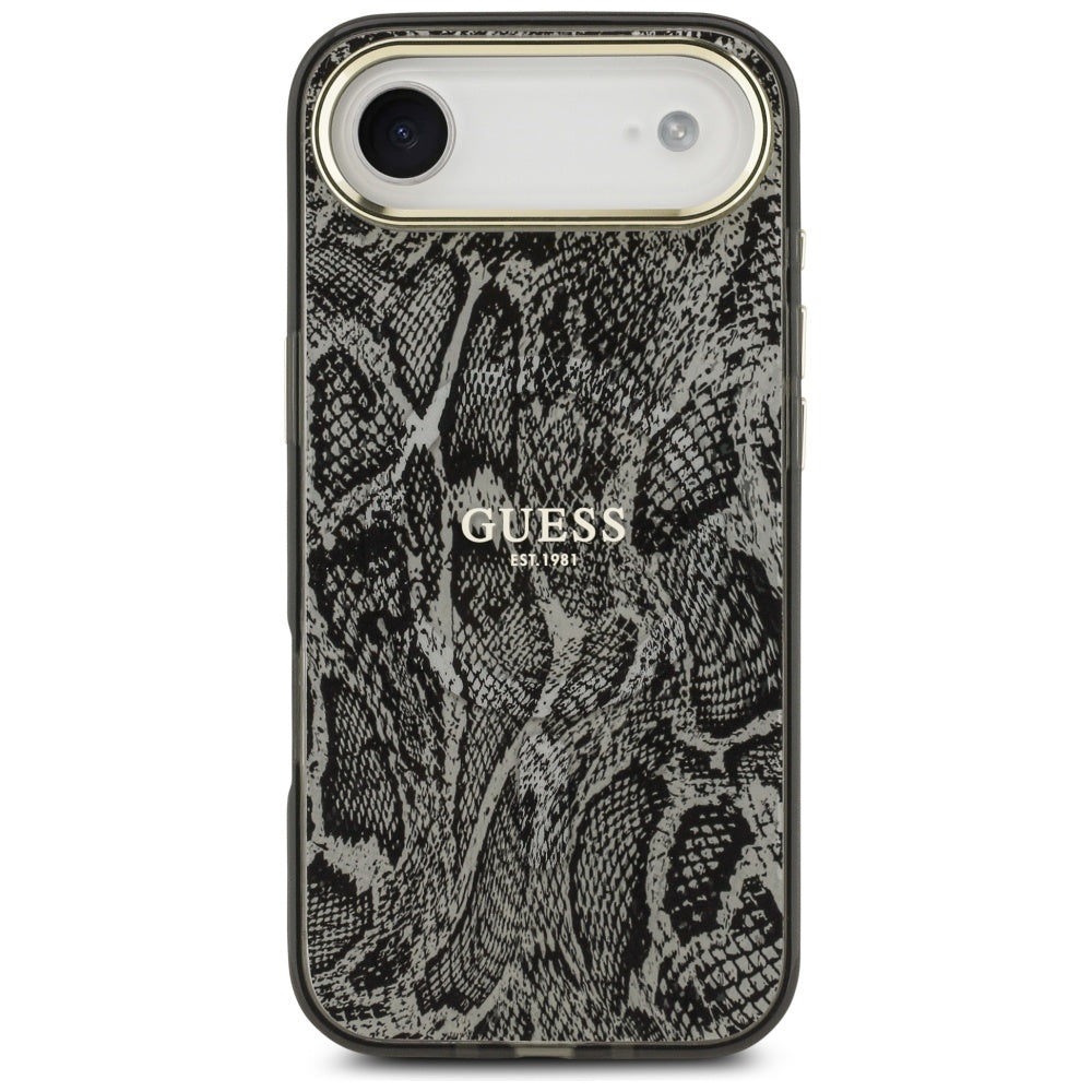 Funda MagSafe para Apple iPhone 17 Air, Guess, Patrón Python, Negra