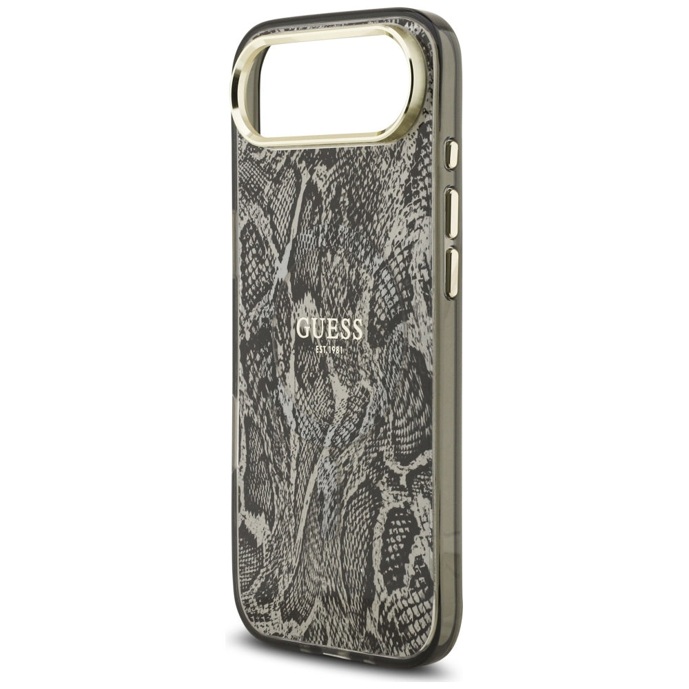 Funda MagSafe para Apple iPhone 17 Air, Guess, Patrón Python, Negra