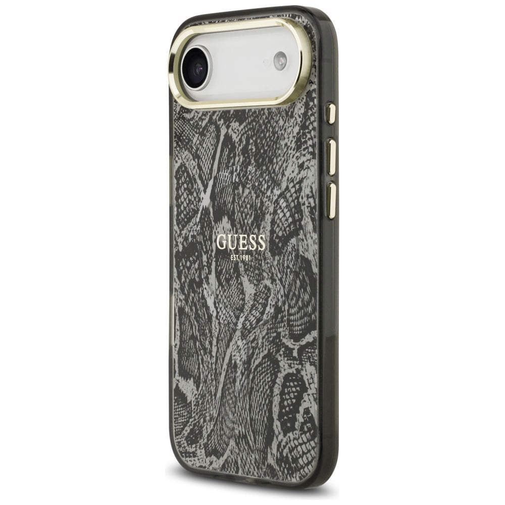 Funda MagSafe para Apple iPhone 17 Air, Guess, Patrón Python, Negra