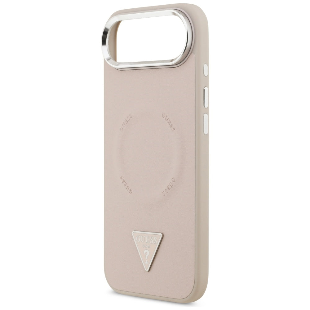 Funda MagSafe para Apple iPhone 17 Air, Guess, Logo Triangular, Rosa Plateado