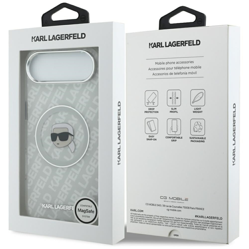 Funda MagSafe para Apple iPhone 17 Air, Karl Lagerfeld, IML Karl's Head, Gris