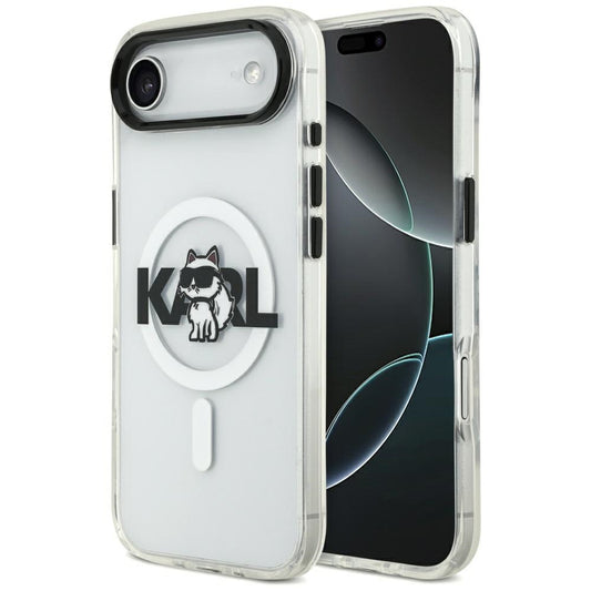 Funda MagSafe para Apple iPhone 17 Air, Karl Lagerfeld, IML Sketch Logo Choupette, Transparente