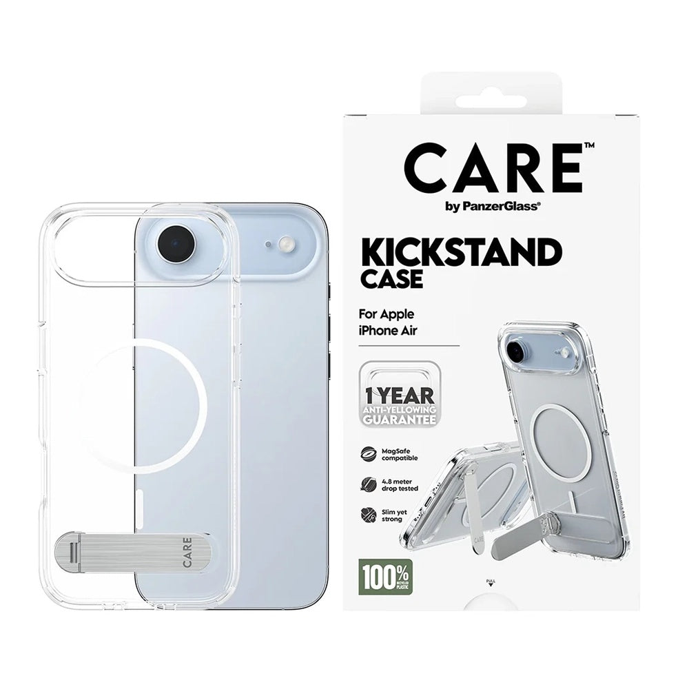 Funda MagSafe para Apple iPhone 17 Air, PanzerGlass, con soporte Kickstand, Transparente