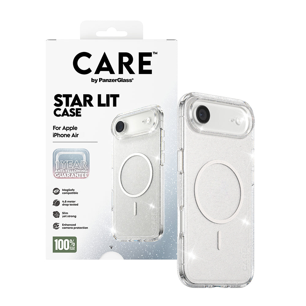 Funda MagSafe para Apple iPhone 17 Air, PanzerGlass, Care Urban Explorer Star Lit, Transparente Blanca