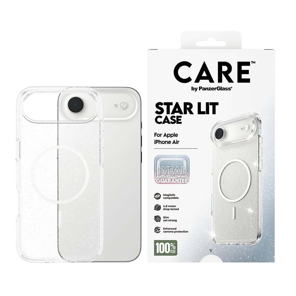 Funda MagSafe para Apple iPhone 17 Air, PanzerGlass, Care Urban Explorer Star Lit, Transparente Blanca