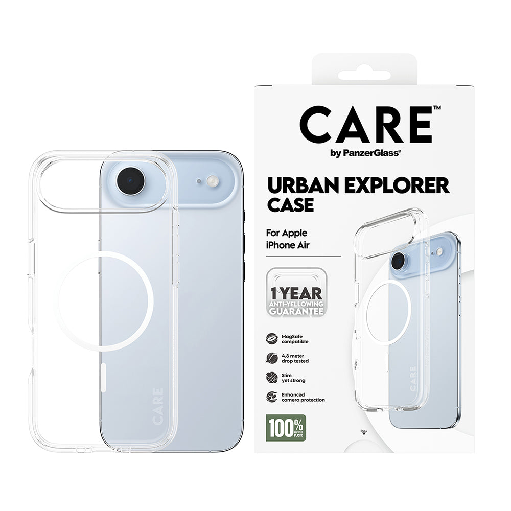 Funda MagSafe para Apple iPhone 17 Air, PanzerGlass, Care Urban Explorer, Transparente Blanca