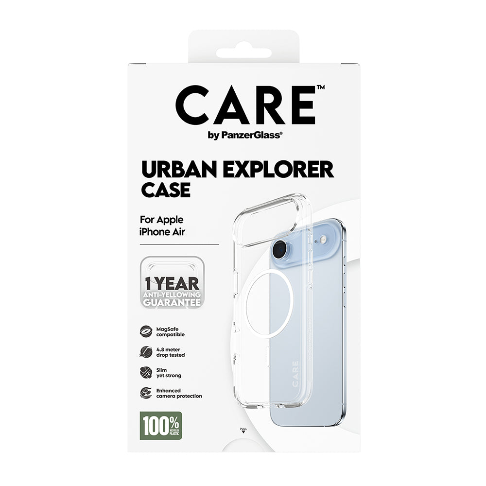Funda MagSafe para Apple iPhone 17 Air, PanzerGlass, Care Urban Explorer, Transparente Blanca