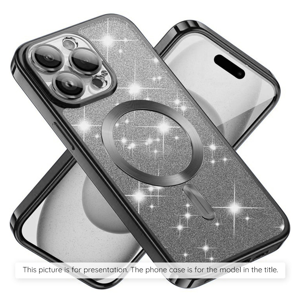 Funda MagSafe para Apple iPhone 17 Air, Techsuit, Luxury Glitter, Negra